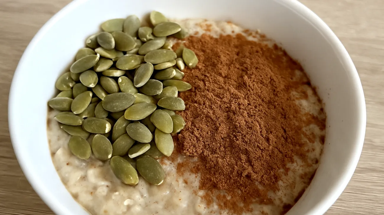 Porridge di avena con semi di zucca e cacao crudo"