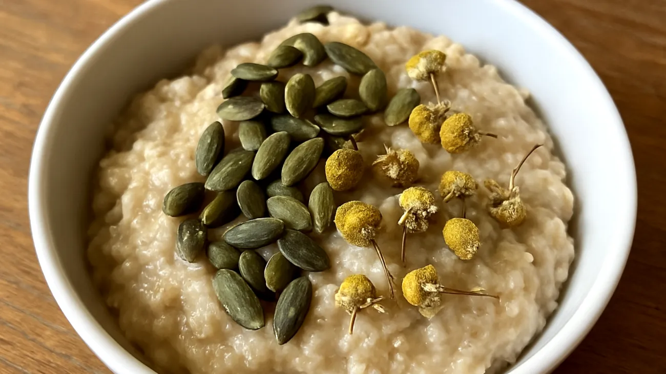 Porridge di avena con semi di zucca e camomilla"