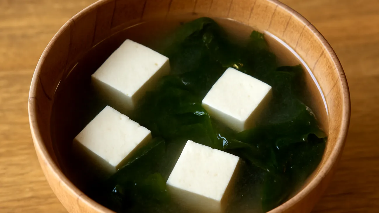 Zuppa di miso con wakame e tofu"